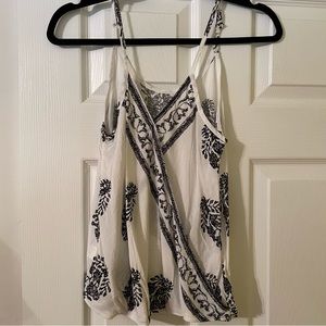 Spaghetti Strap Black & White Tank Top